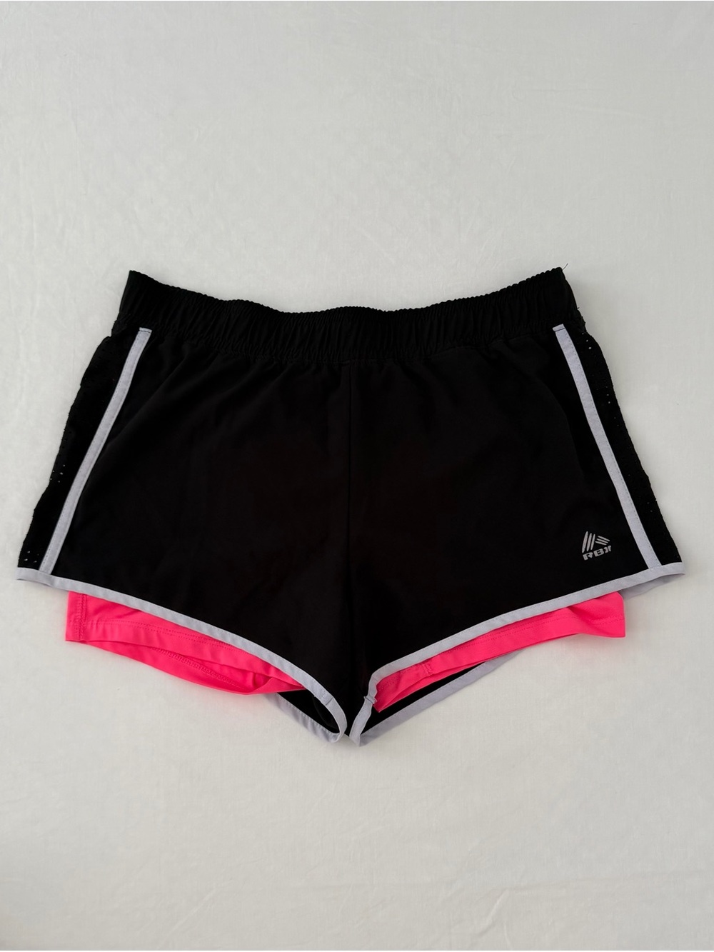 RBX Black Athletic Shorts with Pink Liner